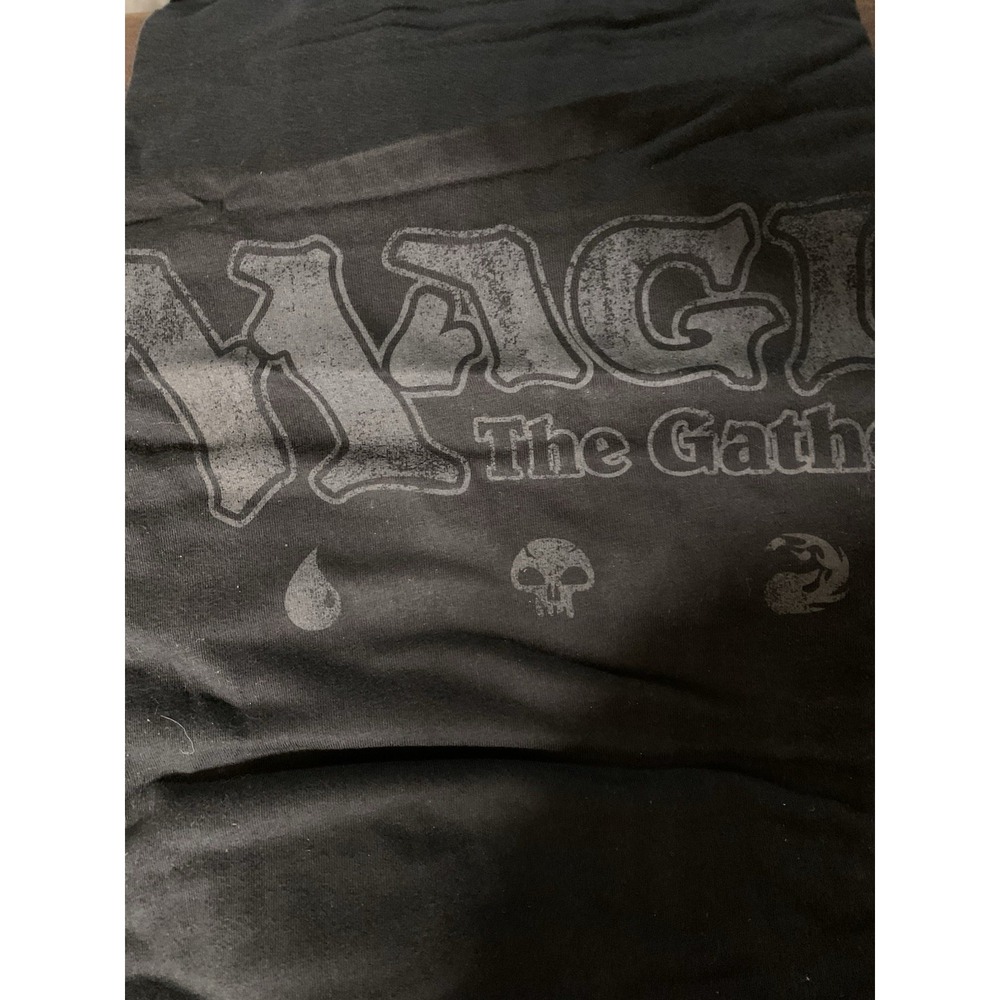 New MAGIC THE GATHERING LOGO & MANA SYMBOLS XXL 2XL Black Cotton T-shirt